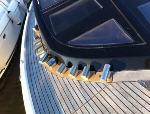 Teak deck, glueing teak slat or teak panel for motor boat in Sardinia. After Photo 3