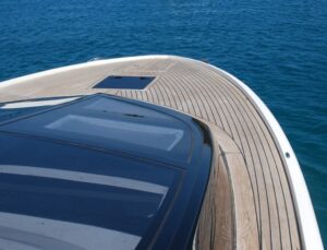 Teak deck, glueing teak slat or teak panel for motor boat in Sardinia. After Photo 5